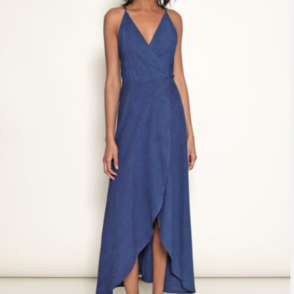 Awaveawake Wrap String Dress in Indigo - Picture 2 of 7